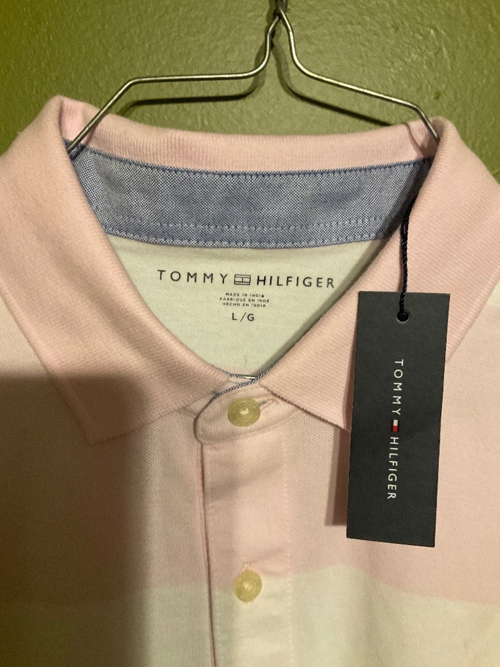 Tommy Hilfiger Men's Polo Shirt – Light Pink – Size Large (L/G) – NWT
